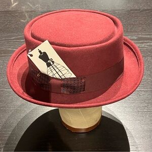 Vintage Burgundy Fedora Hat